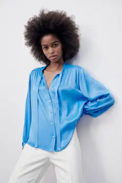 بلوز زنانه آبی زارا