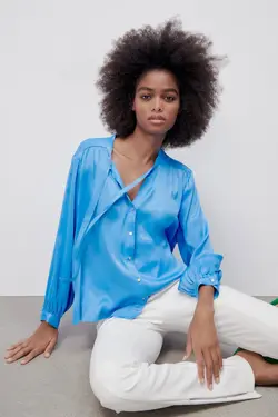 بلوز زنانه آبی زارا