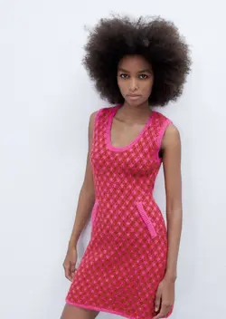 پیراهن کوتاه زنانه صورتی زارا