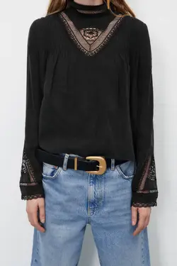 بلوز آبی زنانه مشکی زارا