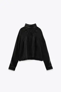 بلوز آبی زنانه مشکی زارا