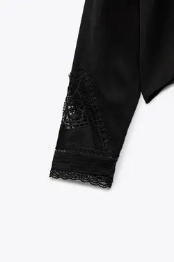 بلوز آبی زنانه مشکی زارا