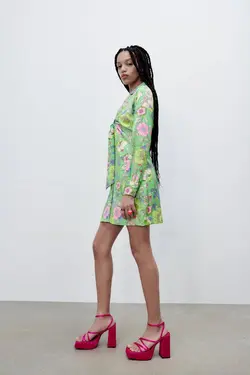 پیراهن کوتاه زنانه سبز زارا