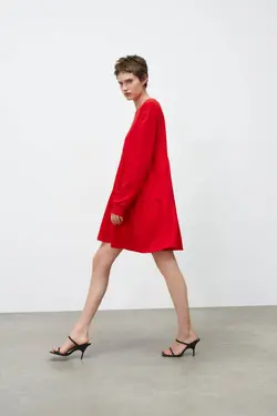 پیراهن کوتاه زنانه قرمز زارا