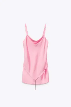 پیراهن کوتاه زنانه صورتی زارا