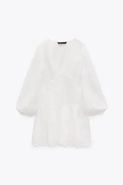 پیراهن کوتاه زنانه سفید زارا