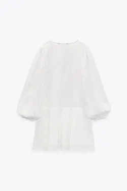 پیراهن کوتاه زنانه سفید زارا