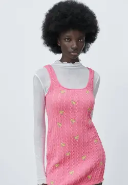 پیراهن کوتاه زنانه صورتی زارا