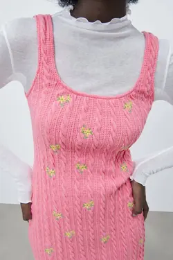 پیراهن کوتاه زنانه صورتی زارا