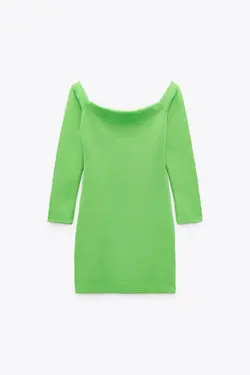 پیراهن کوتاه زنانه سبز زارا