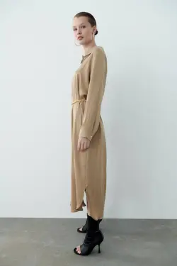 پیراهن میدی زنانه بژ زارا