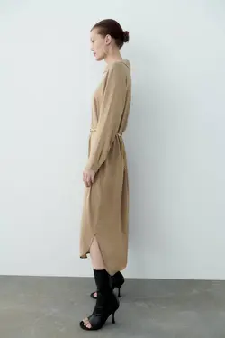 پیراهن میدی زنانه بژ زارا