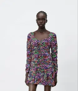 پیراهن کوتاه زنانه چند رنگ زارا