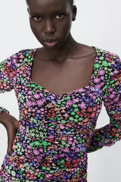 پیراهن کوتاه زنانه چند رنگ زارا