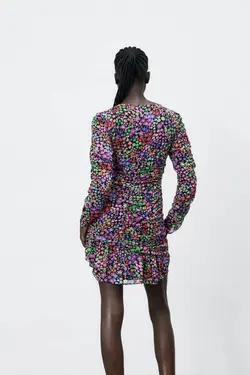 پیراهن کوتاه زنانه چند رنگ زارا