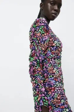 پیراهن کوتاه زنانه چند رنگ زارا