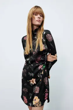 پیراهن کوتاه زنانه مشکی زارا