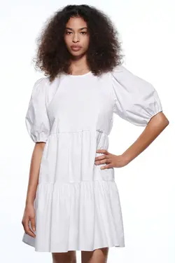 پیراهن کوتاه زنانه سفید زارا