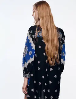 پیراهن کوتاه زنانه آبی زارا