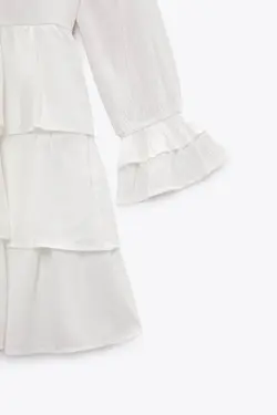 پیراهن کوتاه زنانه سفید تیره زارا