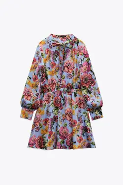 پیراهن کوتاه زنانه چند رنگ زارا