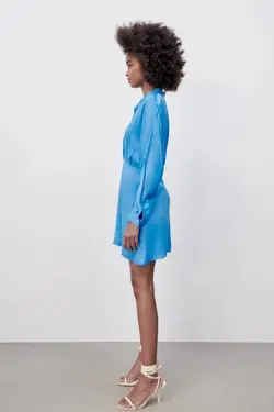 پیراهن کوتاه زنانه آبی زارا