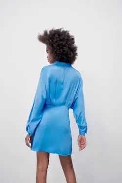 پیراهن کوتاه زنانه آبی زارا