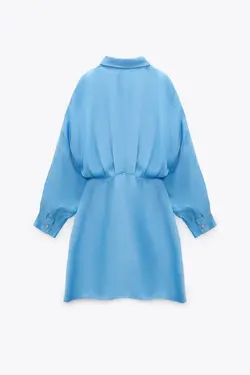 پیراهن کوتاه زنانه آبی زارا