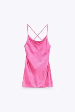 پیراهن کوتاه زنانه سرخابی زارا