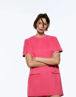 پیراهن کوتاه زنانه سرخابی زارا