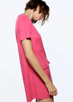 پیراهن کوتاه زنانه سرخابی زارا