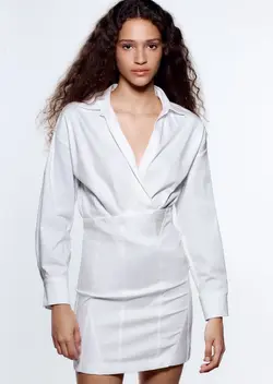 پیراهن کوتاه زنانه سفید زارا