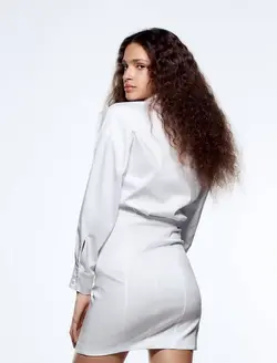 پیراهن کوتاه زنانه سفید زارا