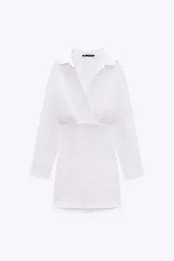 پیراهن کوتاه زنانه سفید زارا