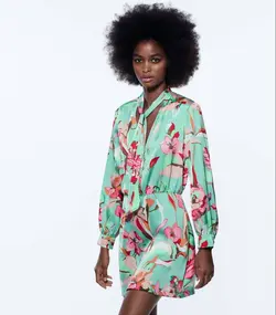 پیراهن کوتاه زنانه چند رنگ زارا