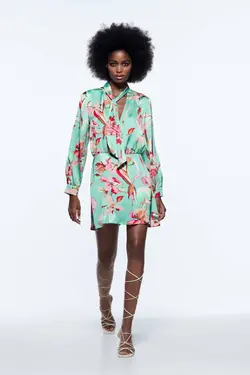 پیراهن کوتاه زنانه چند رنگ زارا