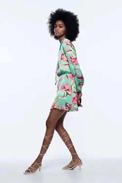 پیراهن کوتاه زنانه چند رنگ زارا