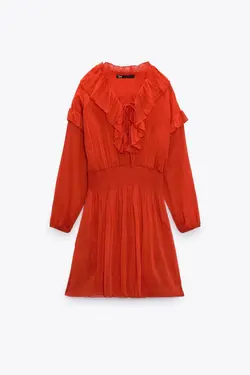 پیراهن کوتاه زنانه قرمز زارا