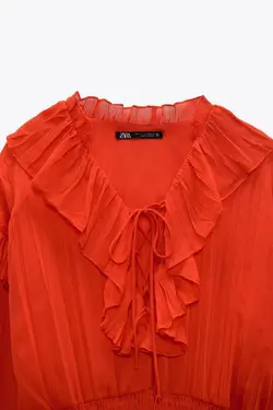 پیراهن کوتاه زنانه قرمز زارا