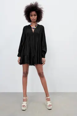 پیراهن کوتاه زنانه مشکی زارا