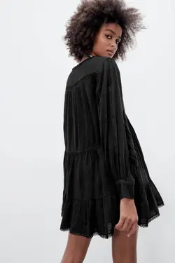 پیراهن کوتاه زنانه مشکی زارا