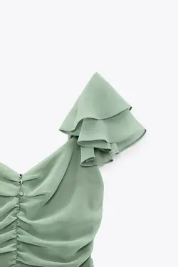 پیراهن کوتاه زنانه خاکی زارا