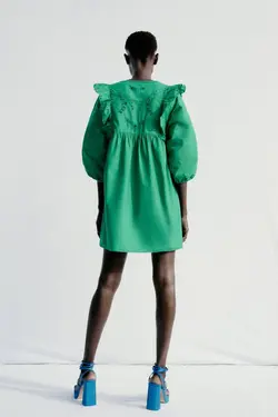 پیراهن کوتاه زنانه سبز زارا