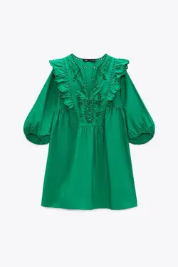 پیراهن کوتاه زنانه سبز زارا