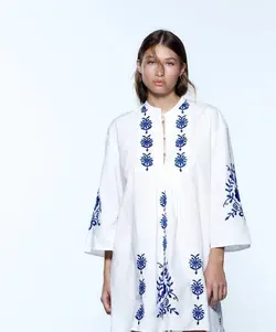 پیراهن کوتاه زنانه سفید زارا