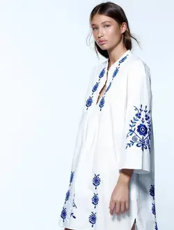 پیراهن کوتاه زنانه سفید زارا