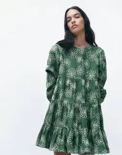 پیراهن کوتاه زنانه سبز زارا