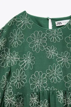 پیراهن کوتاه زنانه سبز زارا