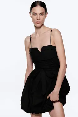 پیراهن کوتاه زنانه مشکی زارا