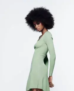 پیراهن کوتاه زنانه سبز زارا